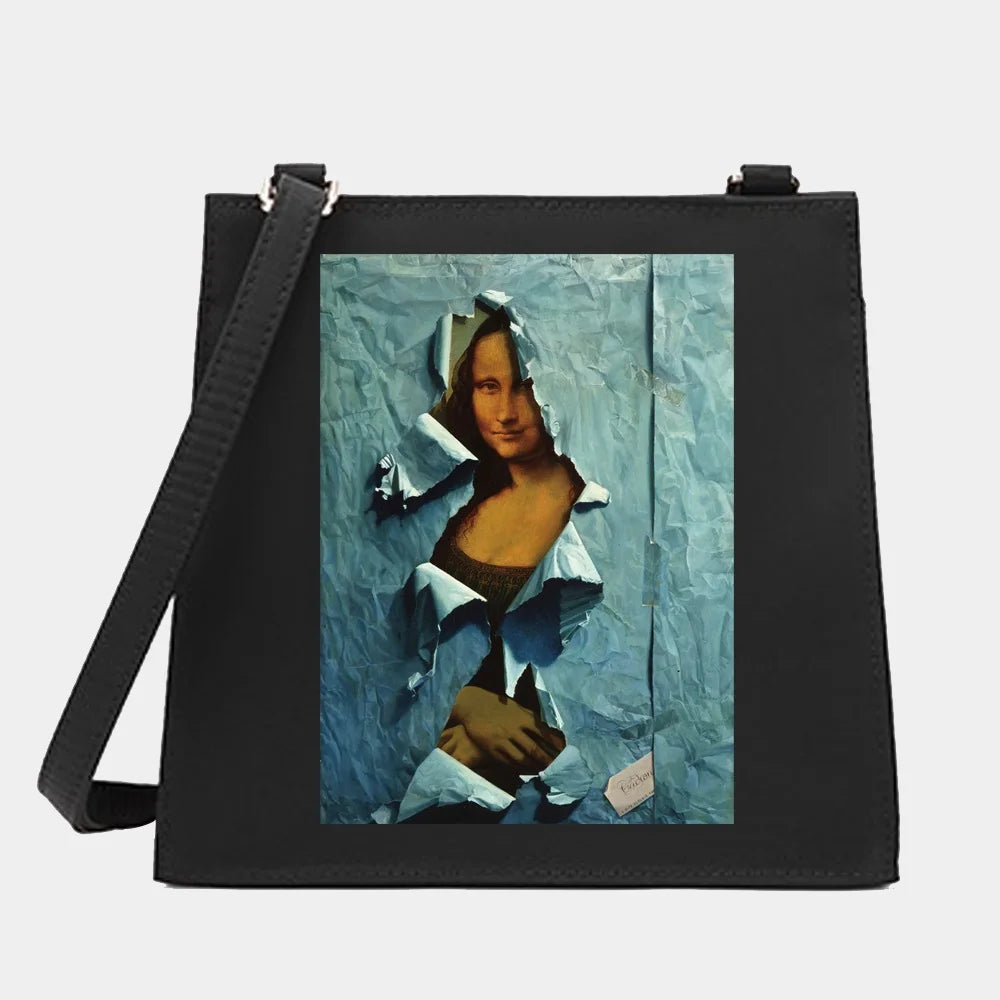 Women Square Bags Shoulder Crossbody Retro Funny Pattern Commute Tote Messenger