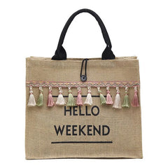 Large Capacity Tassel Shoulder Bag for Women Summer Beach