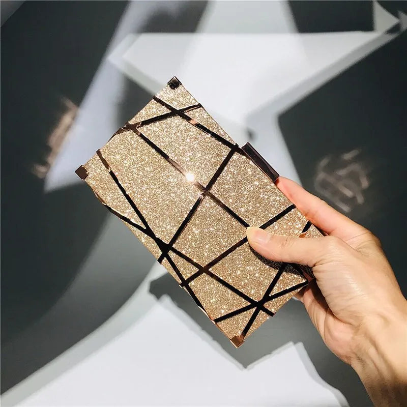 Metal Evening Clutch Bags Diamond Wedding Clutch Bling Purse
