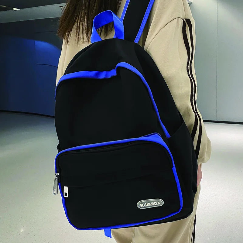 Women's Backpack Solid Nylon School Bag Casual Female Student Travel Rucksack