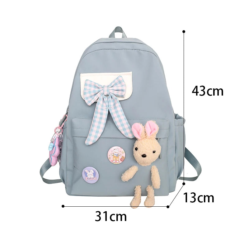 Women's Nylon School Bag Casual Travel Rucksack Canvas Mochila Sac