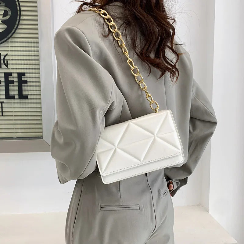 Casual PU Leather Underarm Chain Shoulder Bags Handbags
