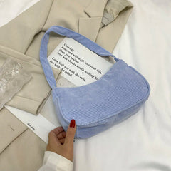 Corduroy Shoulder Bag Underarm Handbag Women Sh...