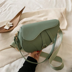 Women's Saddle Bag Pu Solid Diagonal Lady Handbags