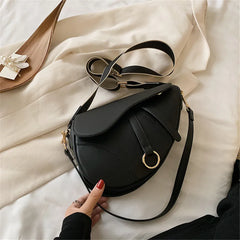 Women's Saddle Bag Pu Solid Diagonal Lady Handbags