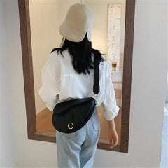 Women's Saddle Bag Pu Solid Diagonal Lady Handbags