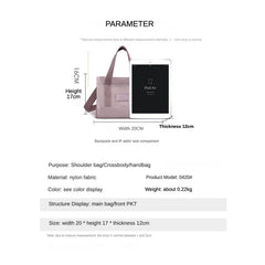 Waterproof Nylon Mini Tote Bag for Women