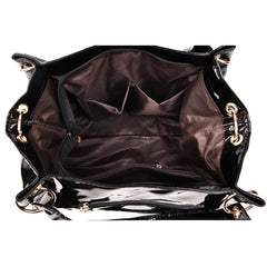 Women's PU Leather Shoulder Bag Sequined Patent Leather Bag