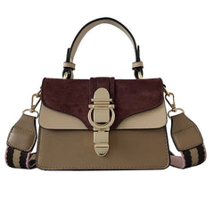 Frosted PU Leather Shoulder Bag Lock Hit Single Messenger Bag