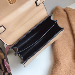 Frosted PU Leather Shoulder Bag Lock Hit Single Messenger Bag