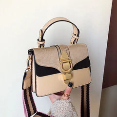 Frosted PU Leather Shoulder Bag Lock Hit Single Messenger Bag