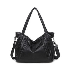 Women's Washed Leather Shoulder Bag Soft Leather Big Bag