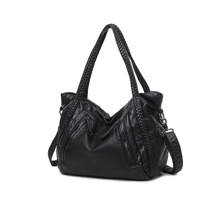 Women's Washed Leather Shoulder Bag Soft Leather Big Bag