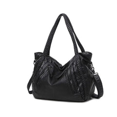 Women's Washed Leather Shoulder Bag Soft Leather Big Bag