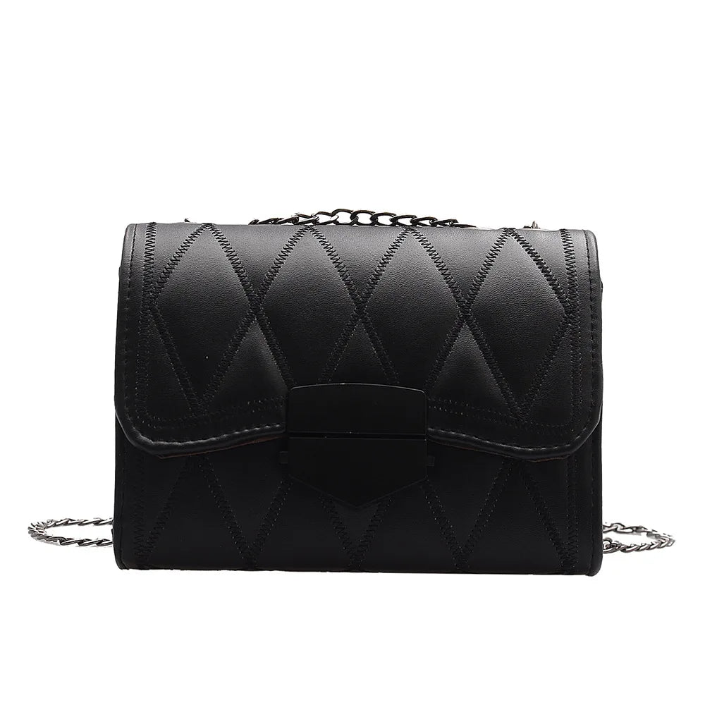 Women's Solid Chain Messenger Bag Shoulder Bag