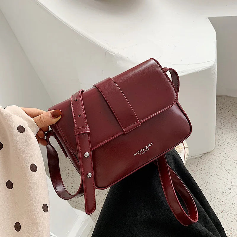 Retro Texture Messenger Bag Soft Leather Square Bag