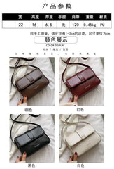 Retro Texture Messenger Bag Soft Leather Square Bag
