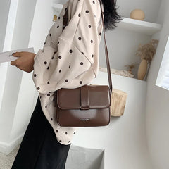 Retro Texture Messenger Bag Soft Leather Square Bag