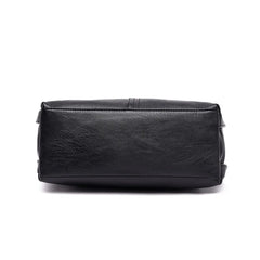 Women's PU Leather Tote Bag Solid Stitching Shoulder Messenger Bag