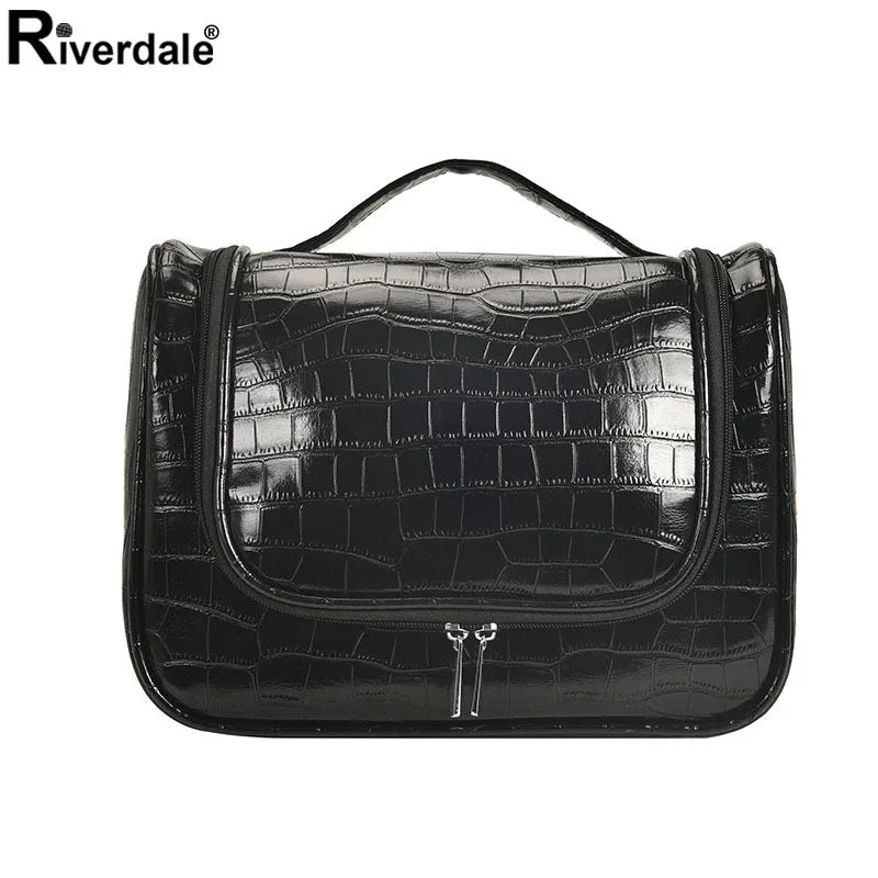 Women's Crocodile Pattern Makeup Storage Bag