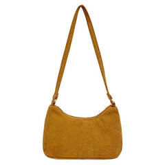Corduroy Solid Shoulder Underarm Bag Small Handbags for Daily Women