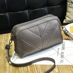 Women's PU Leather Shoulder Bag with Leaf Texture Detail