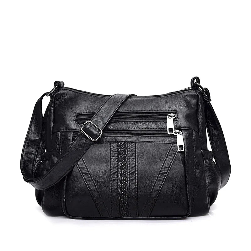 Women's Bags PU Leather Soft Shoulder Handbags Large Capacity Diagonal Mom Bags