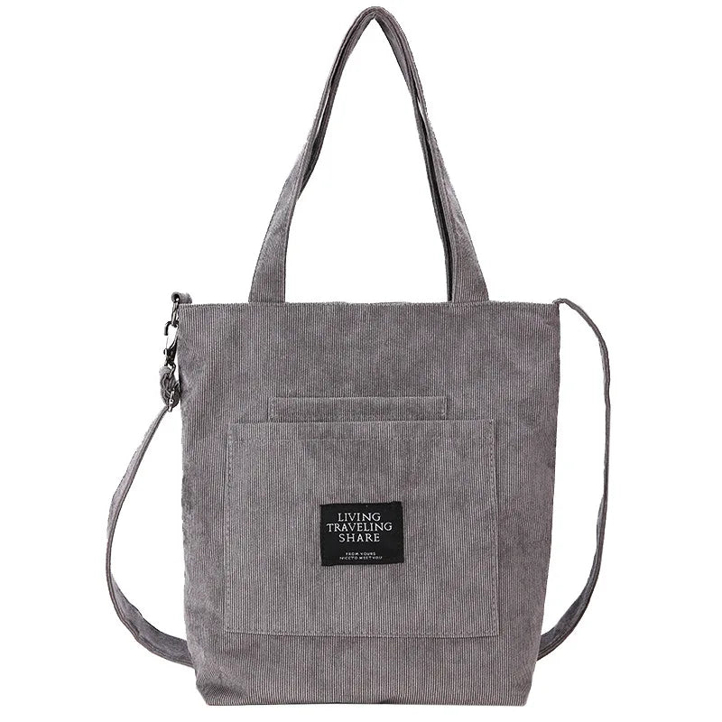 Women's Canvas Shoulder Bag Corduroy Crossbody Bag