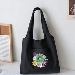 Women's Canvas Shoulder Bag Big Capacity 3D Pattern Tote Bag