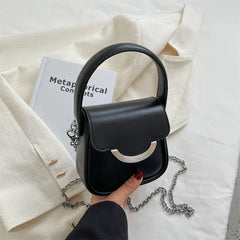 Women's Contrast Chain Shoulder Bag Small Square Bag