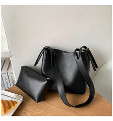 Monochrome Shoulder Bag Large Capacity Handbag