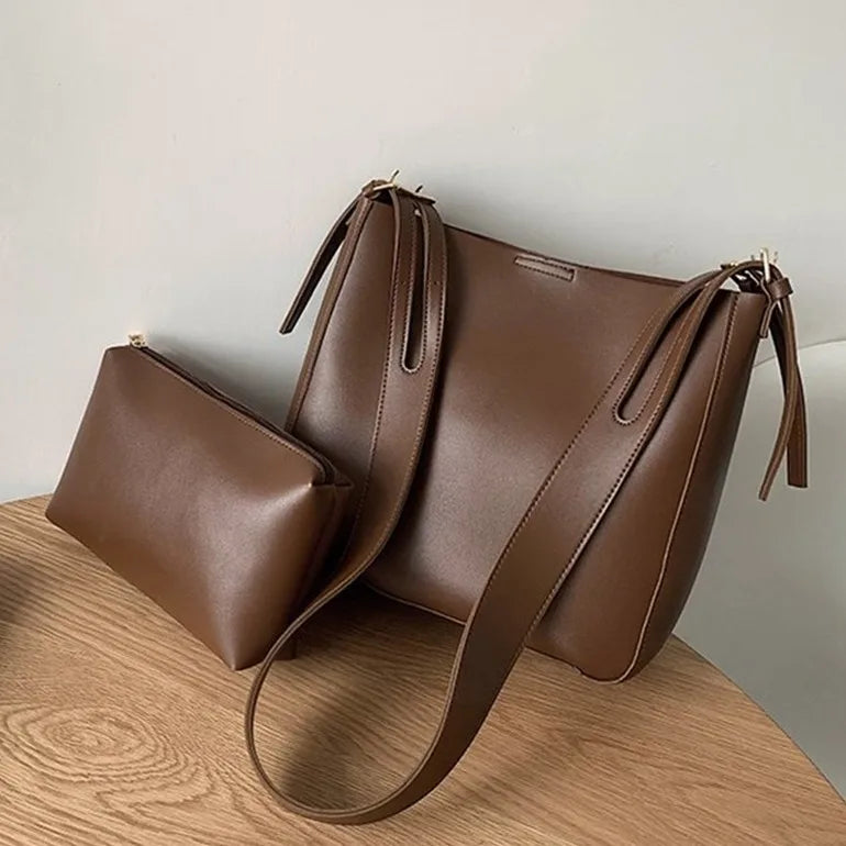 Monochrome Shoulder Bag Large Capacity Handbag