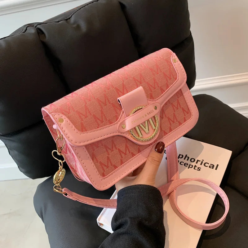 Retro Letter PU Leather Shoulder Bag Women Hobos Handbags
