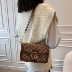 Retro Letter PU Leather Shoulder Bag Women Hobos Handbags