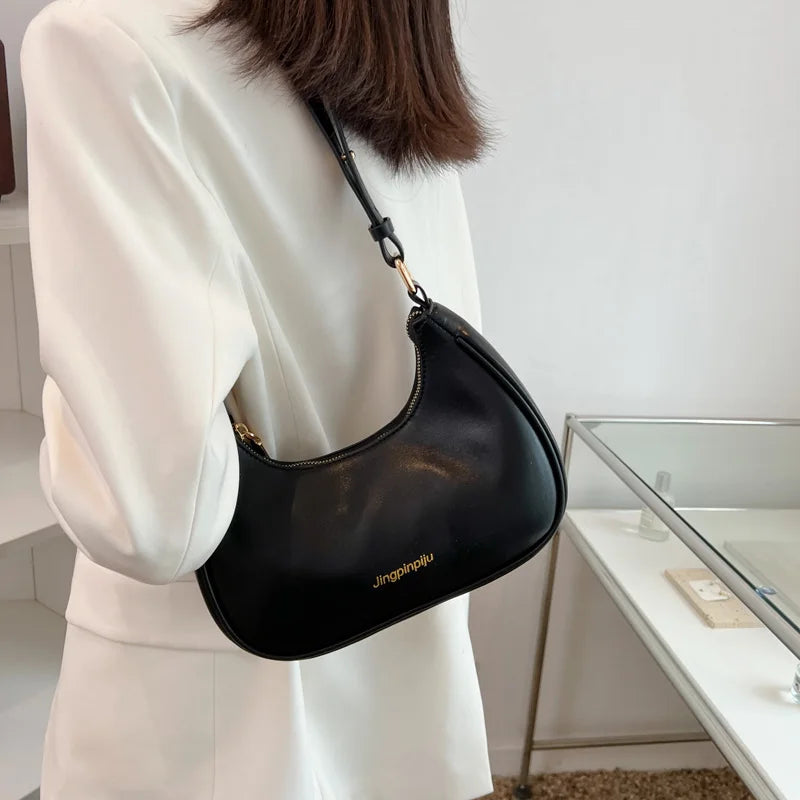 Vintage Style Leather Shoulder Bag for Women