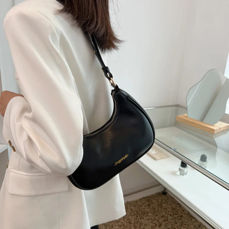 Vintage Style Leather Shoulder Bag for Women