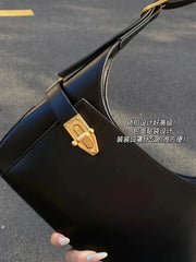 Retro Solid PU Leather Underarm Bag Hobos Handbags
