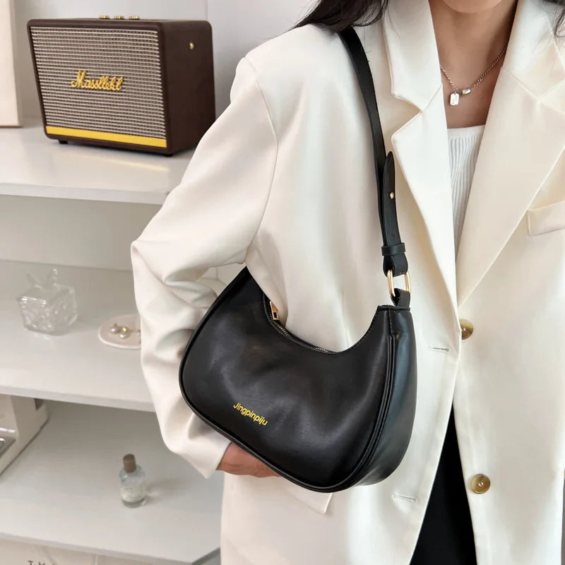 Vintage Style Leather Shoulder Bag for Women