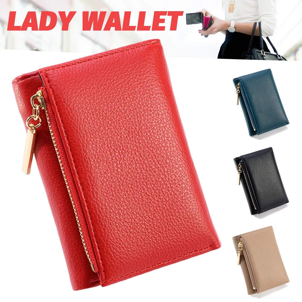 Women's Short Wallet Tri-Fold Large Capacity Lightweight