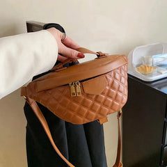 Women's Casual Quilted Lattice Shoulder Bag