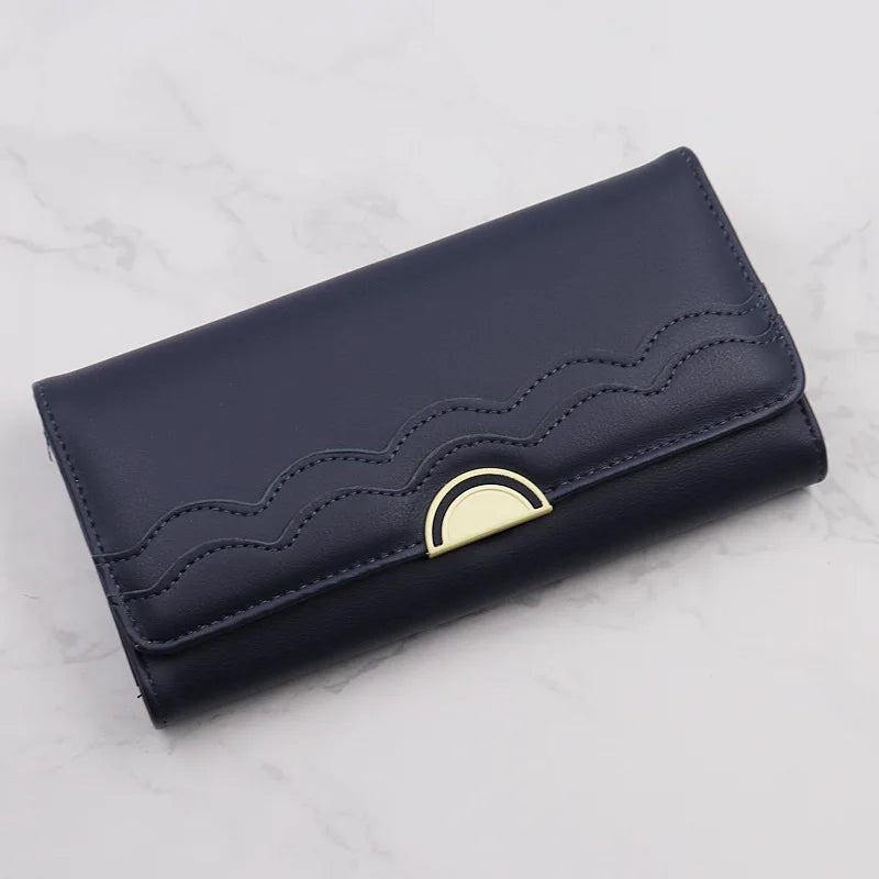 Retro Lady's Purse Large Capacity 3 Fold Wallet
