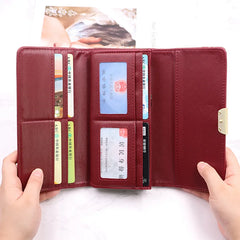 Retro Lady's Purse Large Capacity 3 Fold Wallet