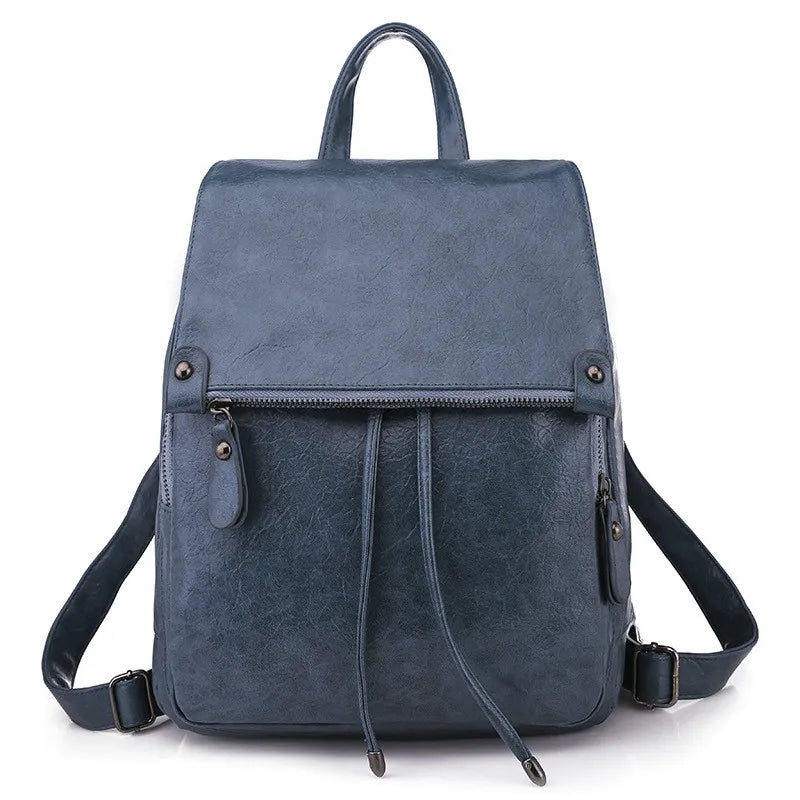 Waterproof Leather Women's Backpack Large Capacity Female Bag