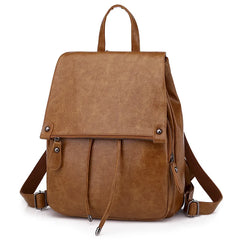 Waterproof Leather Women's Backpack Large Capacity Female Bag