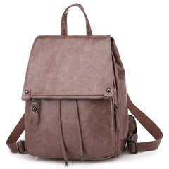 Waterproof Leather Women's Backpack Large Capacity Female Bag