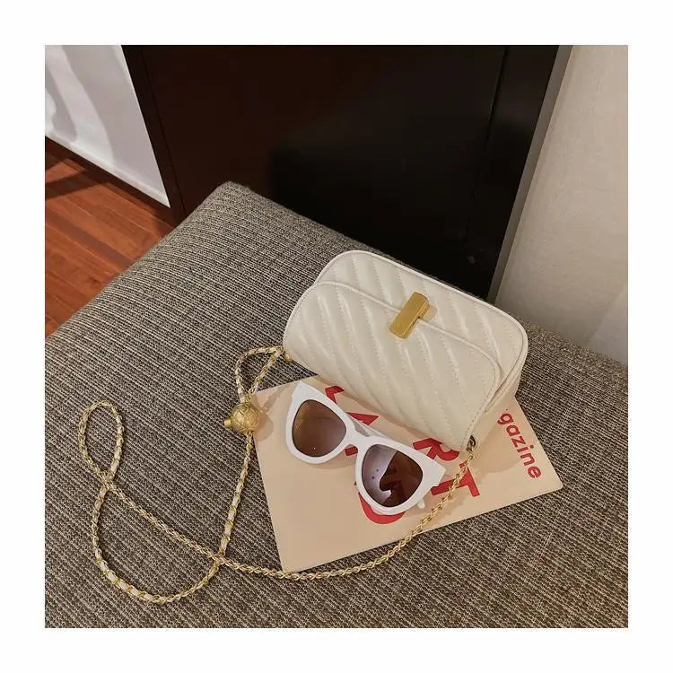 Xiaoxiangfeng Lingge Chain Bag Women's Satchel Single Shoulder Messenger Bag
