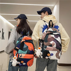 Geometry Pattern Backpack for Teenage Girls Nylon School Bag