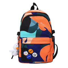 Geometry Pattern Backpack for Teenage Girls Nylon School Bag