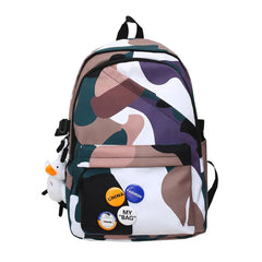 Geometry Pattern Backpack for Teenage Girls Nylon School Bag