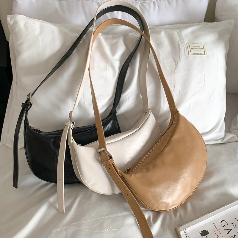 Zipper Women's Hobos Bag Soft PU Leather Women's Bag